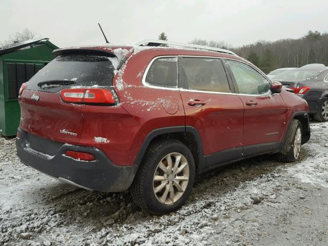 1C4PJMDBXFW655304 - 2015 JEEP CHEROKEE L RED photo 4