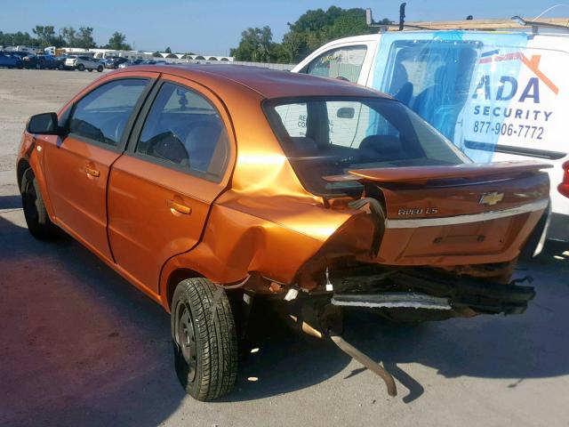 KL1TD56617B172845 - 2007 CHEVROLET AVEO BASE ნარინჯისფერი ფოტო 3