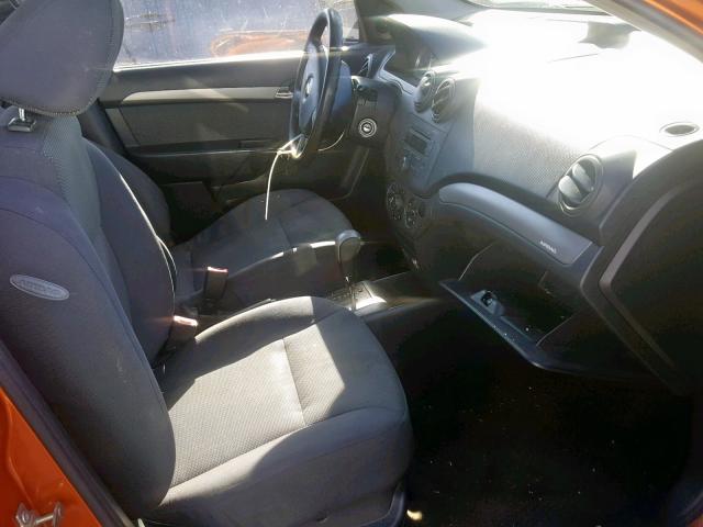 KL1TD56617B172845 - 2007 CHEVROLET AVEO BASE ნარინჯისფერი ფოტო 5