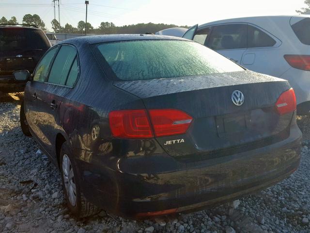 3VW2K7AJ6CM370516 - 2012 VOLKSWAGEN JETTA BASE 黑色 照片 3