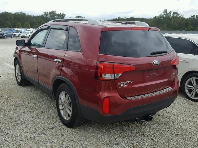 5XYKT4A64FG635798 - 2015 KIA SORENTO LX RED photo 3