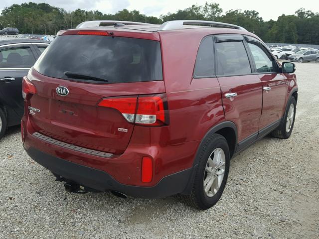 5XYKT4A64FG635798 - 2015 KIA SORENTO LX RED photo 4