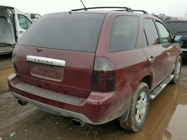 2HNYD188X3H531966 - 2003 ACURA MDX TOURIN BURGUNDY photo 4