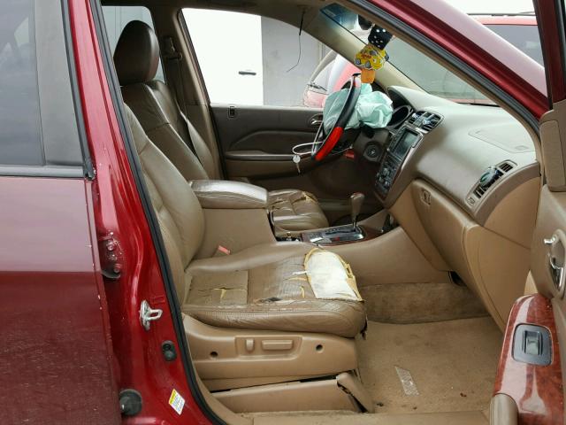 2HNYD188X3H531966 - 2003 ACURA MDX TOURIN BURGUNDY photo 5