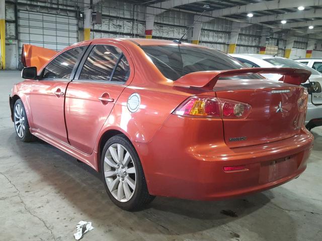 JA3AU86W49U016032 - 2009 MITSUBISHI LANCER GTS ORANGE photo 3