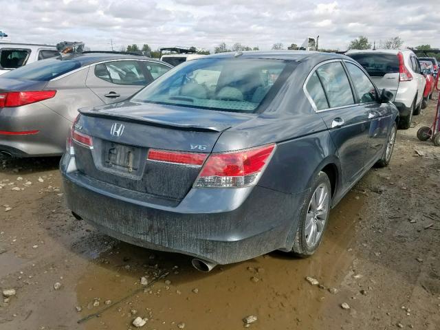 1HGCP3F86BA022722 - 2011 HONDA ACCORD EXL GRAY photo 4