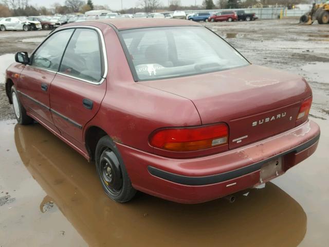 JF1GC2443PK506943 - 1993 SUBARU IMPREZA L MAROON photo 3