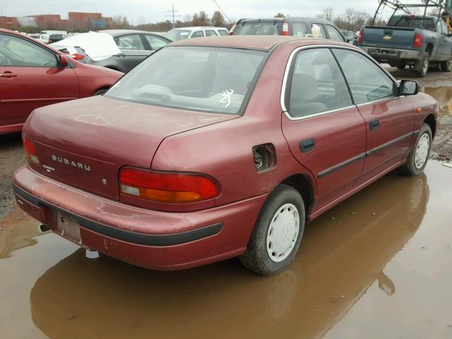 JF1GC2443PK506943 - 1993 SUBARU IMPREZA L MAROON photo 4