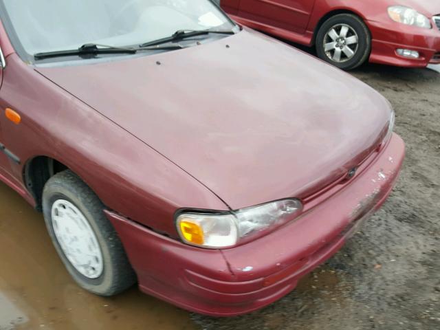 JF1GC2443PK506943 - 1993 SUBARU IMPREZA L MAROON photo 9