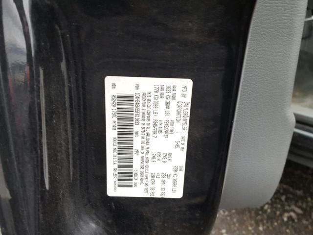 1D4HB48N55F613033 - 2005 DODGE DURANGO SL BLACK photo 10