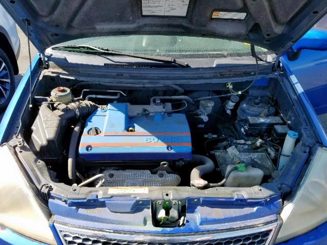 JS2RC61H255300743 - 2005 SUZUKI AERIO SX BLUE photo 7