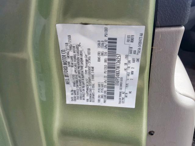 1FAFP34NX7W136257 - 2007 FORD FOCUS ZX4 GREEN photo 10