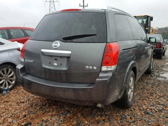 5N1BV28U27N101742 - 2007 NISSAN QUEST S GRAY photo 4