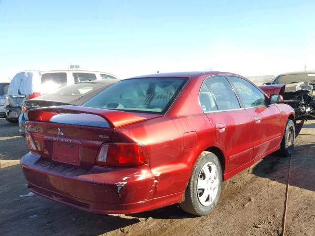 4A3AA46G52E131778 - 2002 MITSUBISHI GALANT ES RED photo 4