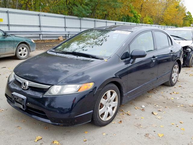 2HGFA16537H504243 - 2007 HONDA CIVIC LX BLACK photo 2