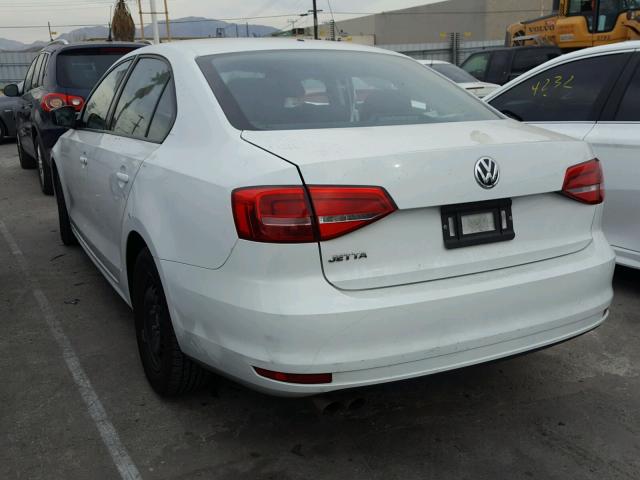 3VW2K7AJ0FM330775 - 2015 VOLKSWAGEN JETTA BASE WHITE photo 3