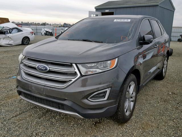 2FMPK3K89GBB22163 - 2016 FORD EDGE TITAN SILVER photo 2