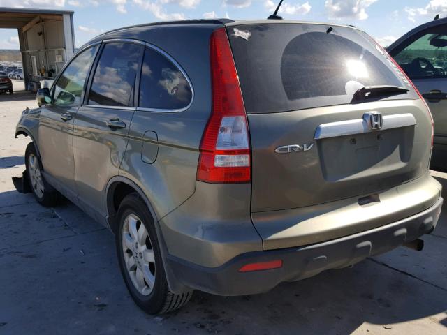 JHLRE38778C022375 - 2008 HONDA CR-V EXL GREEN photo 3