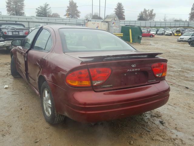 1G3NL52EX2C315960 - 2002 OLDSMOBILE ALERO GL MAROON photo 3