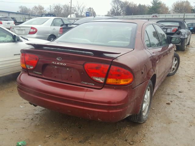 1G3NL52EX2C315960 - 2002 OLDSMOBILE ALERO GL MAROON photo 4