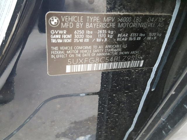 5UXFG8C54BLZ95152 - 2011 BMW X6 XDRIVE5 ლურჯი ფოტო 10