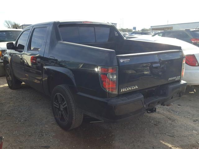 5FPYK1F71EB013458 - 2014 HONDA RIDGELINE BLACK photo 3