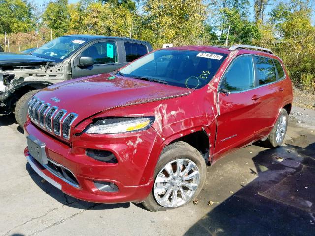 1C4PJMJS5HW656822 - 2017 JEEP CHEROKEE O RED photo 2