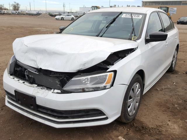 3VW2K7AJ1FM322975 - 2015 VOLKSWAGEN JETTA BASE WHITE photo 2