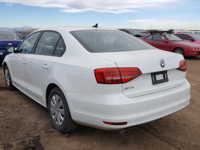 3VW2K7AJ1FM322975 - 2015 VOLKSWAGEN JETTA BASE WHITE photo 3