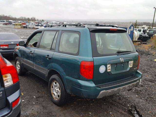 2HKYF18183H541907 - 2003 HONDA PILOT LX GREEN photo 3