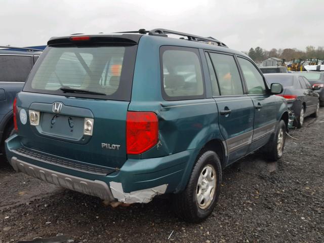 2HKYF18183H541907 - 2003 HONDA PILOT LX GREEN photo 4