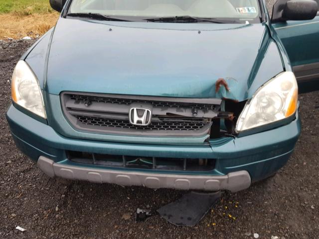 2HKYF18183H541907 - 2003 HONDA PILOT LX GREEN photo 7