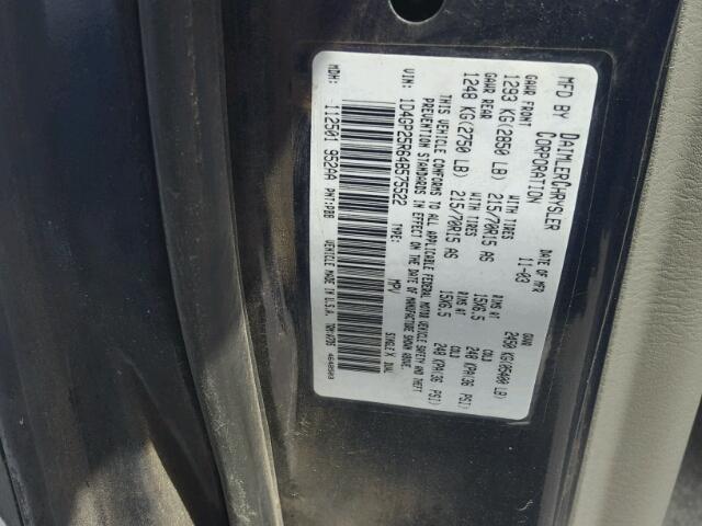 1D4GP25R64B575522 - 2004 DODGE CARAVAN SE BLUE photo 10