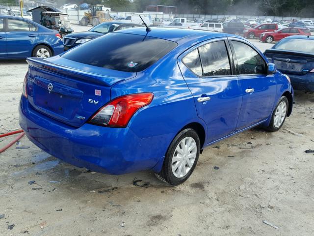 3N1CN7AP1EL807675 - 2014 NISSAN VERSA SV BLUE photo 4