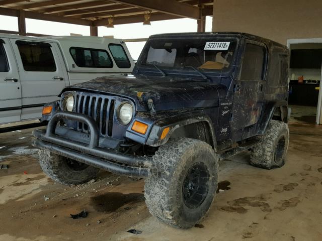 1J4FA49S2YP761791 - 2000 JEEP WRANGLER / BLUE photo 2