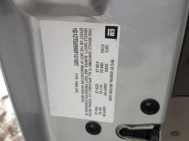 1G1ZT52895F121007 - 2005 CHEVROLET MALIBU LS 银色 照片 10