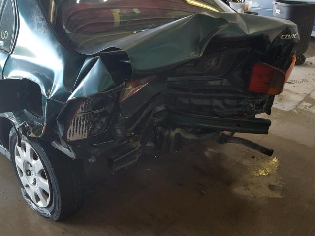 2HGEJ6613YH501592 - 2000 HONDA CIVIC BASE GREEN photo 9
