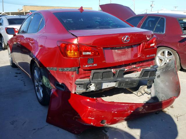 JTHBK262585053362 - 2008 LEXUS IS 250 BURGUNDY photo 3