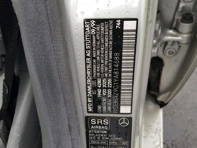 WDBHA29G1YA814688 - 2000 MERCEDES-BENZ C 280 SILVER photo 10