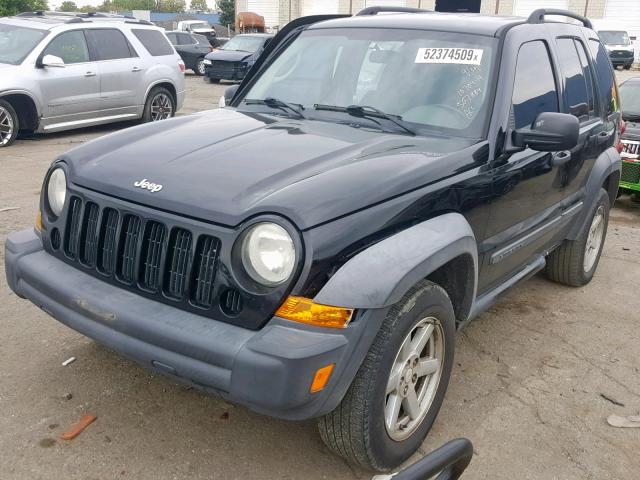 1J4GK48K17W507884 - 2007 JEEP LIBERTY SP BLACK photo 2