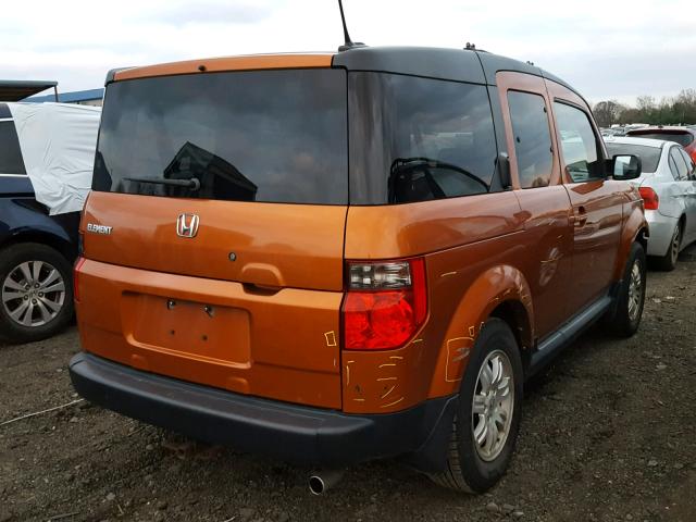 5J6YH187X7L005616 - 2007 HONDA ELEMENT EX ORANGE photo 4