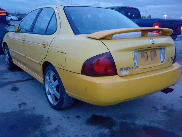 3N1AB51D14L731383 - 2004 NISSAN SENTRA SE- YELLOW photo 3