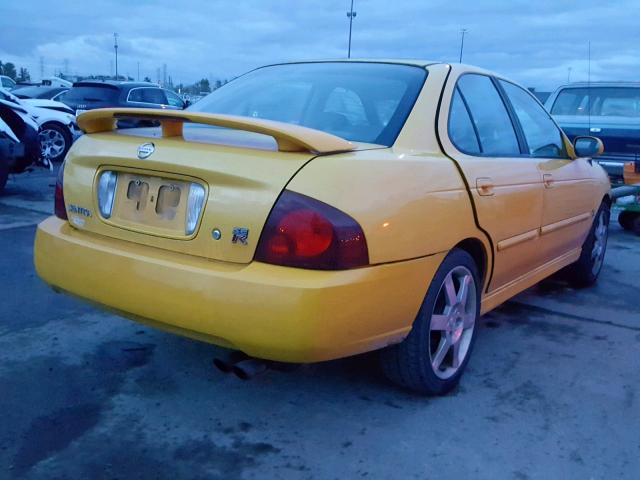 3N1AB51D14L731383 - 2004 NISSAN SENTRA SE- YELLOW photo 4