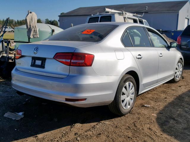 3VW1K7AJ6FM405667 - 2015 VOLKSWAGEN JETTA BASE 银色 照片 4