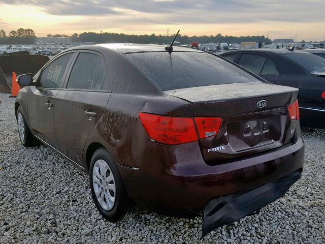 KNAFU4A29A5850149 - 2010 KIA FORTE EX MAROON photo 3