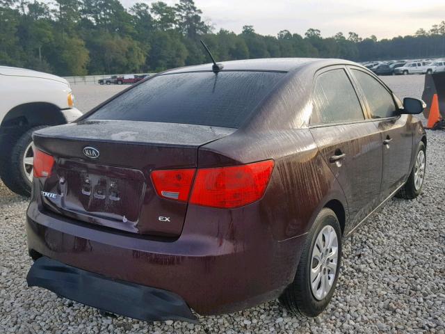 KNAFU4A29A5850149 - 2010 KIA FORTE EX MAROON photo 4