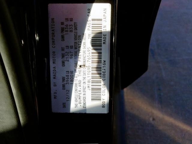 JM1BL1TG9D1765495 - 2013 MAZDA 3 I BLACK photo 10