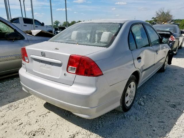 2HGES16355H556896 - 2005 HONDA CIVIC DX V SILVER photo 4