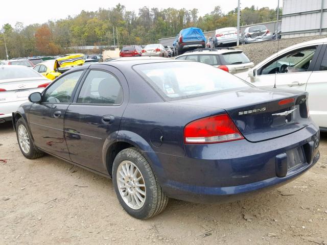 1C3EL56R54N218139 - 2004 CHRYSLER SEBRING LX BLUE photo 3