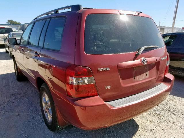 JTEGP21A050072641 - 2005 TOYOTA HIGHLANDER MAROON photo 3